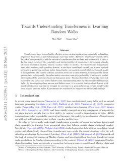 Towards Understanding Transformers in Learning Random Walks
