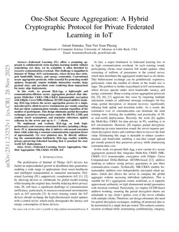 One-Shot Secure Aggregation: A Hybrid Cryptographic Protocol for Private Federated Learning in IoT