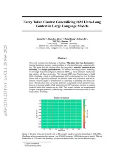 Every Token Counts: Generalizing 16M Ultra-Long Context in Large Language Models