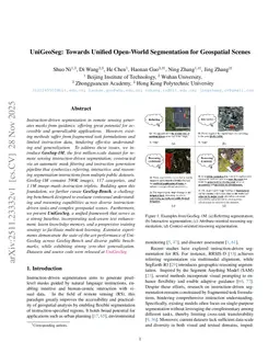 UniGeoSeg: Towards Unified Open-World Segmentation for Geospatial Scenes