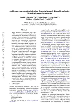 Ambiguity Awareness Optimization: Towards Semantic Disambiguation for Direct Preference Optimization