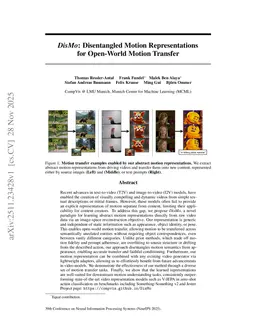 DisMo: Disentangled Motion Representations for Open-World Motion Transfer