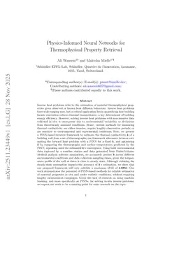 Physics-Informed Neural Networks for Thermophysical Property Retrieval