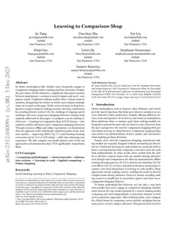 Learning to Comparison-Shop