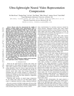 Ultra-lightweight Neural Video Representation Compression