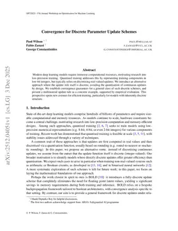 Convergence for Discrete Parameter Update Schemes