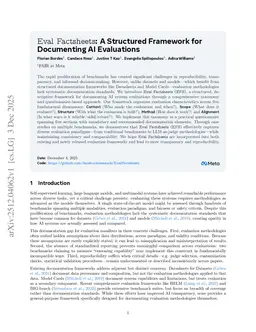 Eval Factsheets: A Structured Framework for Documenting AI Evaluations
