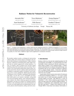 Radiance Meshes for Volumetric Reconstruction