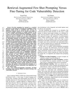 Retrieval-Augmented Few-Shot Prompting Versus Fine-Tuning for Code Vulnerability Detection