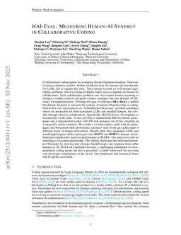 HAI-Eval: Measuring Human-AI Synergy in Collaborative Coding