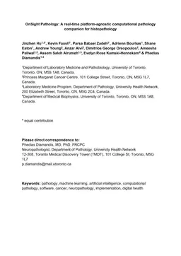 OnSight Pathology: A real-time platform-agnostic computational pathology companion for histopathology