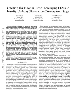 Catching UX Flaws in Code: Leveraging LLMs to Identify Usability Flaws at the Development Stage