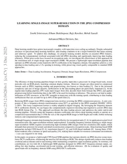 Learning Single-Image Super-Resolution in the JPEG Compressed Domain