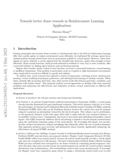 Towards better dense rewards in Reinforcement Learning Applications