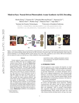 Mind-to-Face: Neural-Driven Photorealistic Avatar Synthesis via EEG Decoding