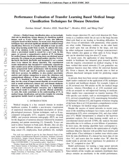 Performance Evaluation of Transfer Learning Based Medical Image Classification Techniques for Disease Detection
