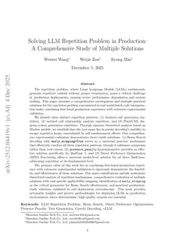 Solving LLM Repetition Problem in Production: A Comprehensive Study of Multiple Solutions
