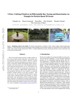 UTrice: Unifying Primitives in Differentiable Ray Tracing and Rasterization via Triangles for Particle-Based 3D Scenes