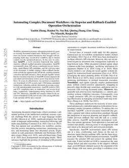 Automating Complex Document Workflows via Stepwise and Rollback-Enabled Operation Orchestration