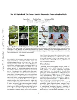 Not All Birds Look The Same: Identity-Preserving Generation For Birds