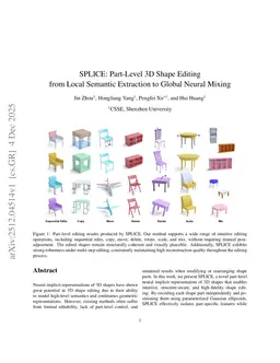 SPLICE: Part-Level 3D Shape Editing from Local Semantic Extraction to Global Neural Mixing