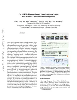 PhyVLLM: Physics-Guided Video Language Model with Motion-Appearance Disentanglement