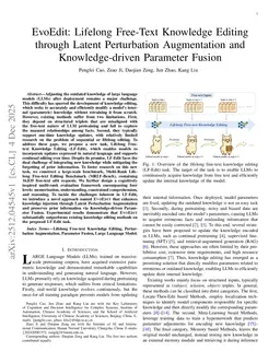 EvoEdit: Lifelong Free-Text Knowledge Editing through Latent Perturbation Augmentation and Knowledge-driven Parameter Fusion