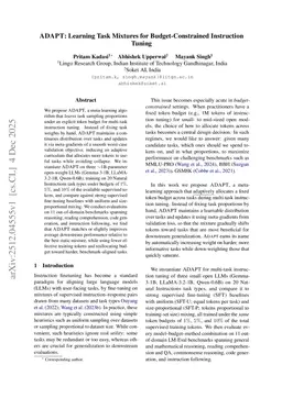 ADAPT: Learning Task Mixtures for Budget-Constrained Instruction Tuning