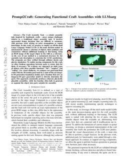 Prompt2Craft: Generating Functional Craft Assemblies with LLMs