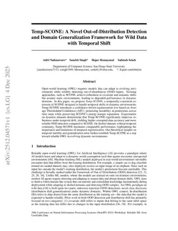 Temp-SCONE: A Novel Out-of-Distribution Detection and Domain Generalization Framework for Wild Data with Temporal Shift