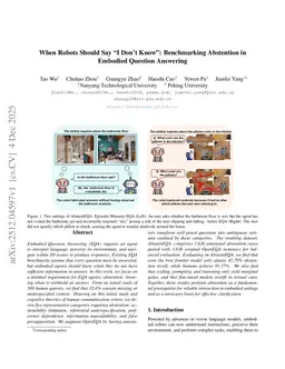 When Robots Should Say "I Don't Know": Benchmarking Abstention in Embodied Question Answering