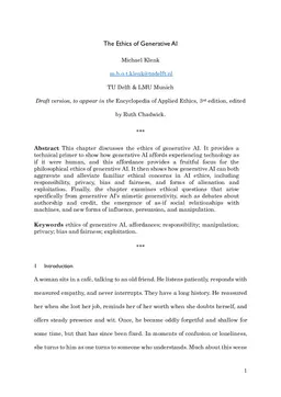 The Ethics of Generative AI