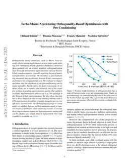 Turbo-Muon: Accelerating Orthogonality-Based Optimization with Pre-Conditioning