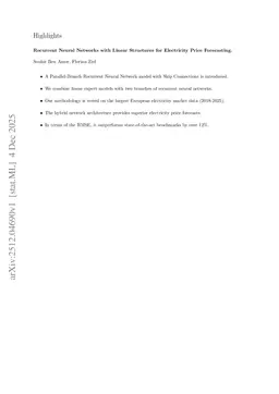 Recurrent Neural Networks with Linear Structures for Electricity Price Forecasting