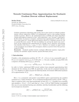 Towards Continuous-Time Approximations for Stochastic Gradient Descent without Replacement