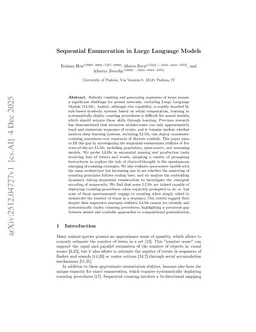 Sequential Enumeration in Large Language Models