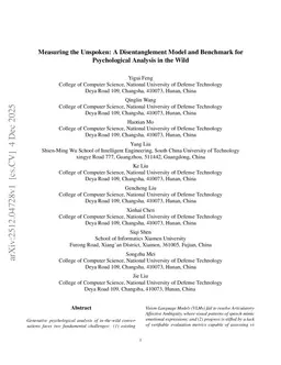Measuring the Unspoken: A Disentanglement Model and Benchmark for Psychological Analysis in the Wild