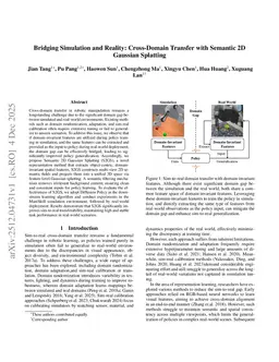 Bridging Simulation and Reality: Cross-Domain Transfer with Semantic 2D Gaussian Splatting