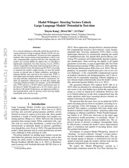 Model Whisper: Steering Vectors Unlock Large Language Models' Potential in Test-time