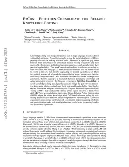 EtCon: Edit-then-Consolidate for Reliable Knowledge Editing