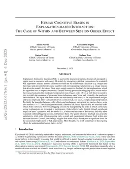 Human Cognitive Biases in Explanation-Based Interaction: The Case of Within and Between Session Order Effect