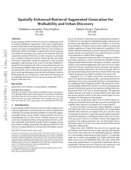 Spatially-Enhanced Retrieval-Augmented Generation for Walkability and Urban Discovery