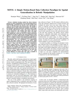 MOVE: A Simple Motion-Based Data Collection Paradigm for Spatial Generalization in Robotic Manipulation