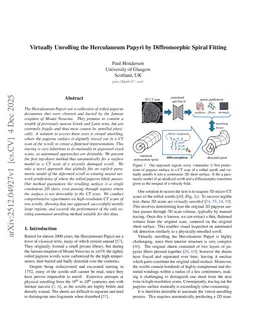 Virtually Unrolling the Herculaneum Papyri by Diffeomorphic Spiral Fitting