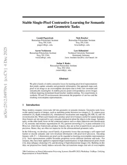 Stable Single-Pixel Contrastive Learning for Semantic and Geometric Tasks