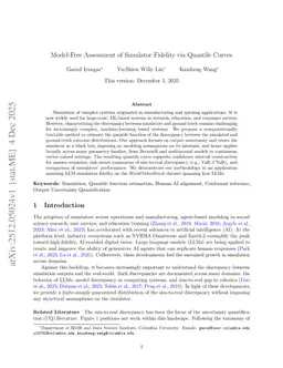 Model-Free Assessment of Simulator Fidelity via Quantile Curves