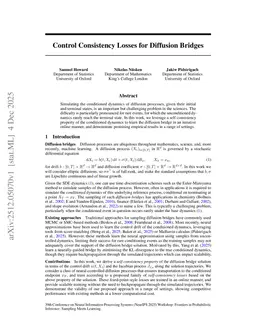 Control Consistency Losses for Diffusion Bridges