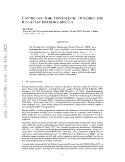 Continuous-Time Homeostatic Dynamics for Reentrant Inference Models