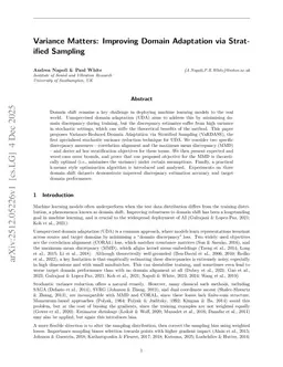 Variance Matters: Improving Domain Adaptation via Stratified Sampling