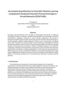 Uncertainty Quantification for Scientific Machine Learning using Sparse Variational Gaussian Process Kolmogorov-Arnold Networks (SVGP KAN)